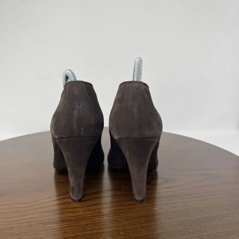 Donald J Pliner Shoes‎ Women's 7.5M Brown Suede Strappy Ankle Boot Bootie Heel